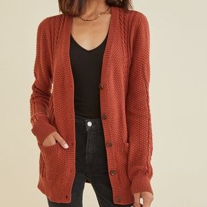 Amour Vert Astra Cardigan in Henna Size XS